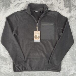 NEW‎ Jockey Charcoal Men's 1/2 Zip Up Mock Neck Pullover Size S Pocket